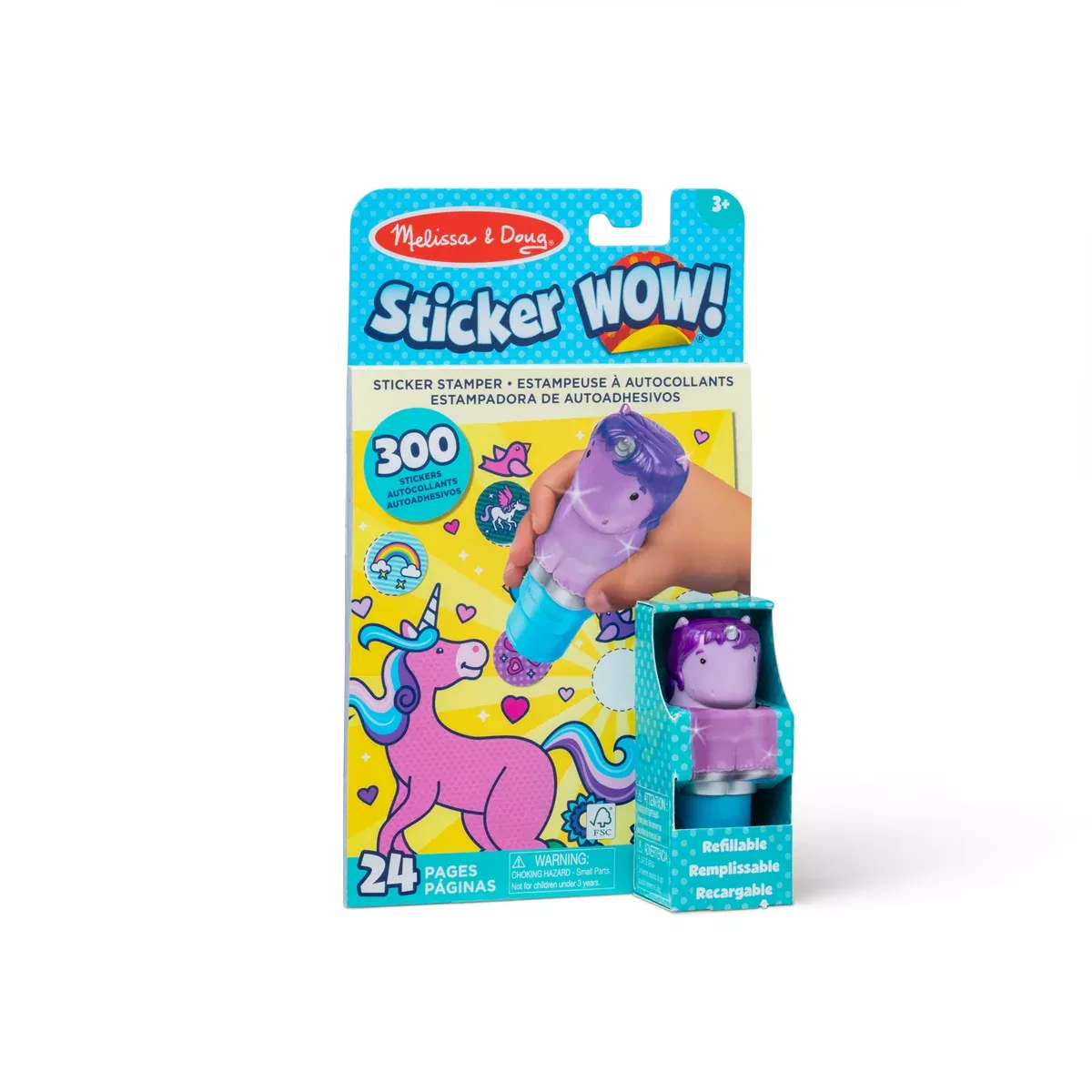 Melissa & Doug Sticker WOW! Activity Pad & Sticker Stamper Purple Unicorn