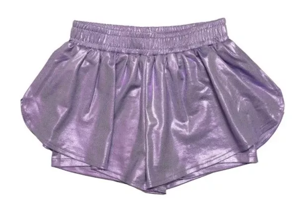 Mia Purple Metallic Double Shorts