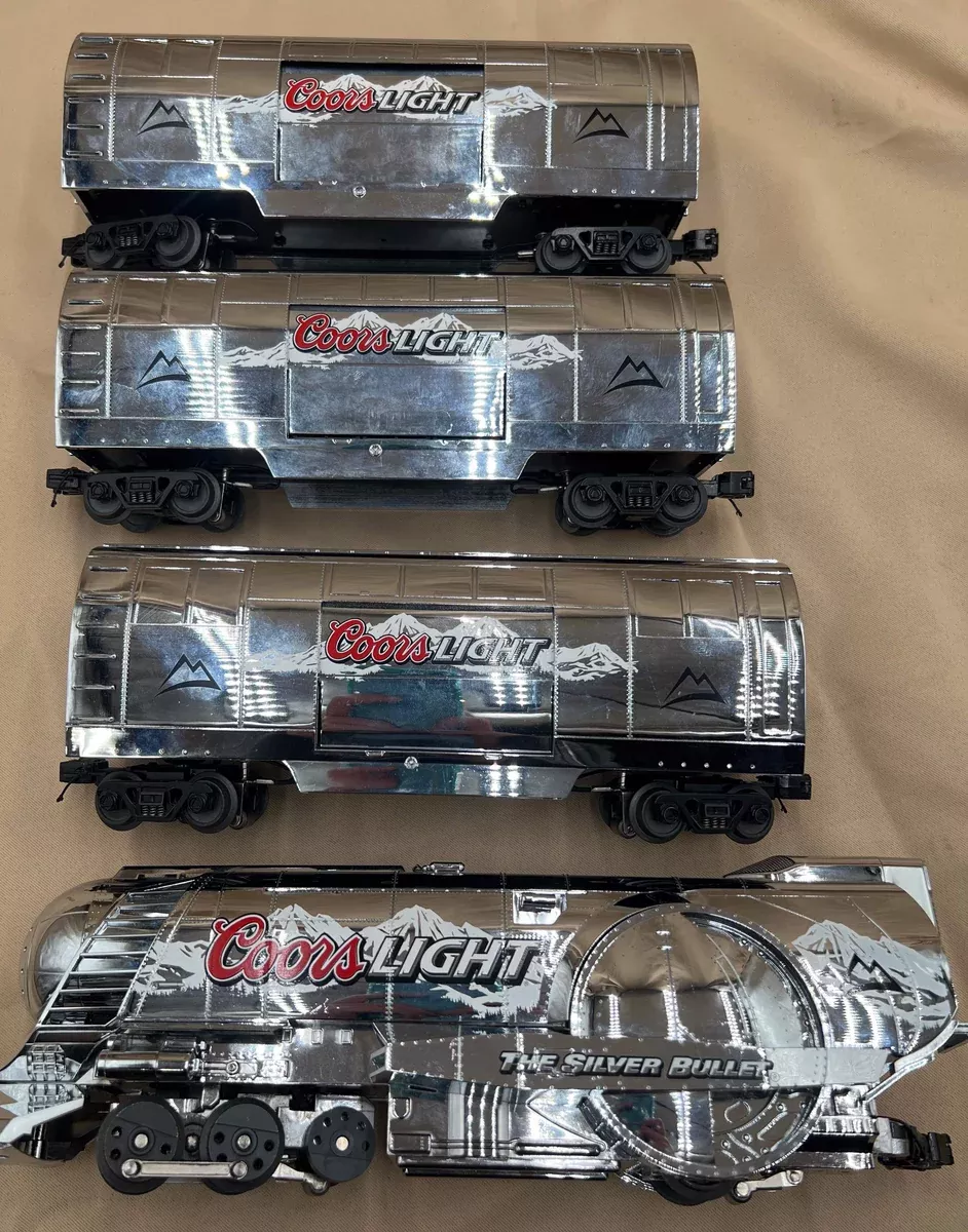 MTH Railking 30-1433-1 Coors Light Silver Bullet Train Set with Proto-Sound 2.0 O SCALE Used Excellent