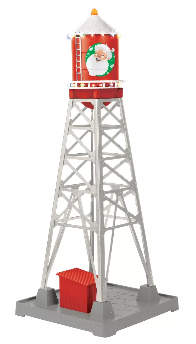 MTH Railking 30-90738 Christmas Industrial Water Tower With LEDs limited O SCALE NEW