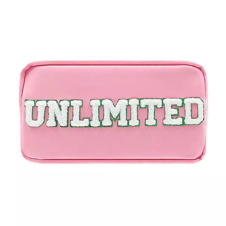 Nylon Varsity Pink Pouch - UNLIMITED