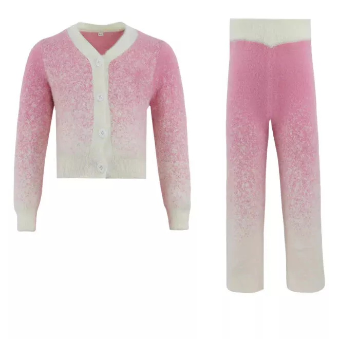 Ombre Pink Cozy Button-Up Set