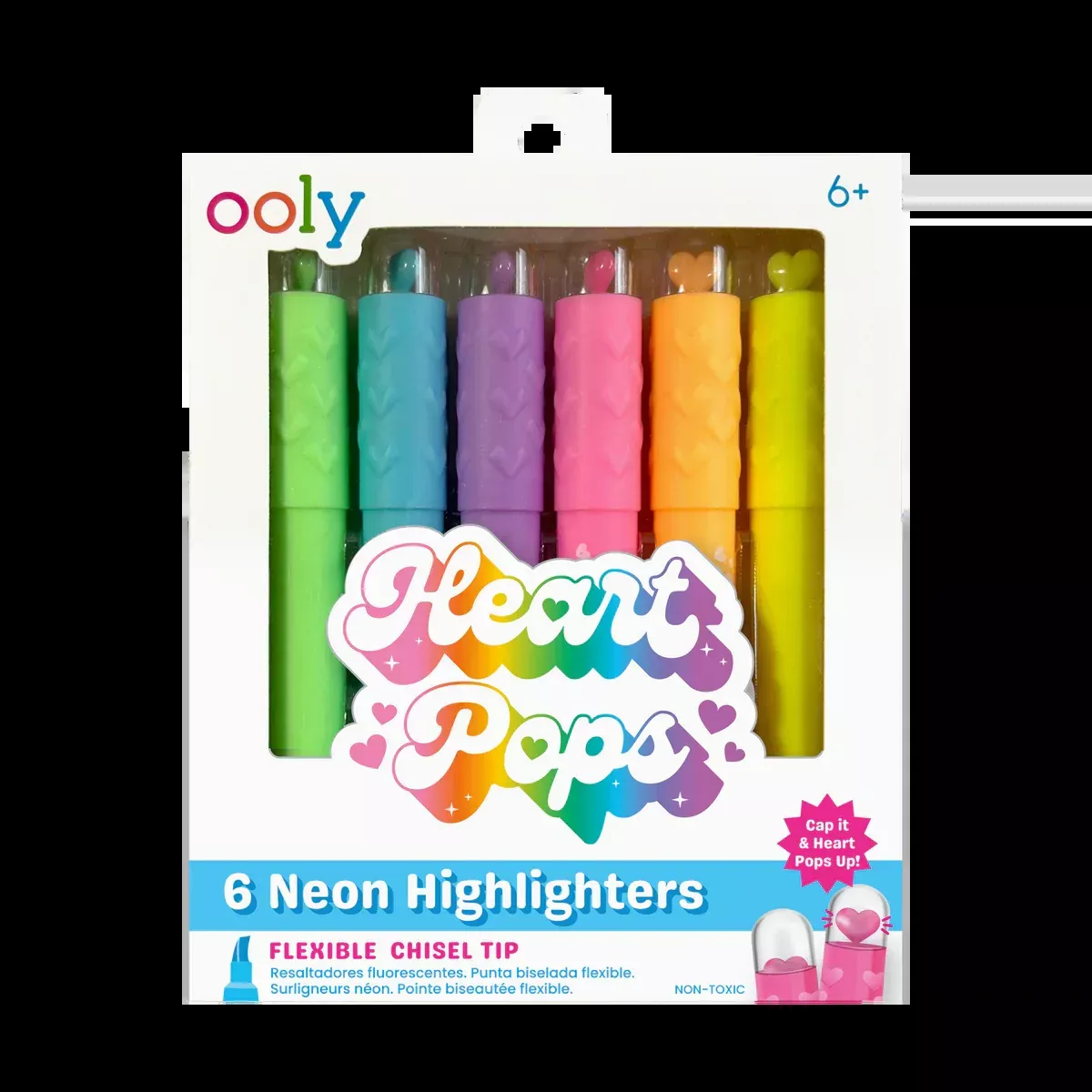 Ooly Heart Pops Neon Highlighters (Set of 6)