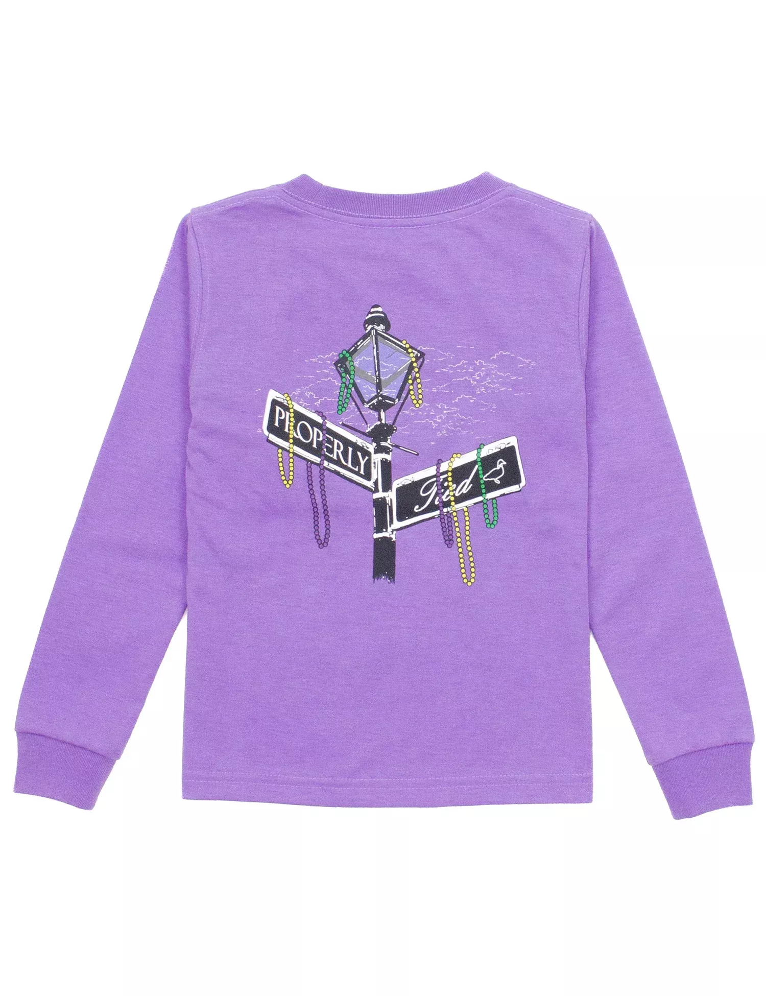 Properly Tied L/S Mardi Gras Rue Light Purple Graphic Tee