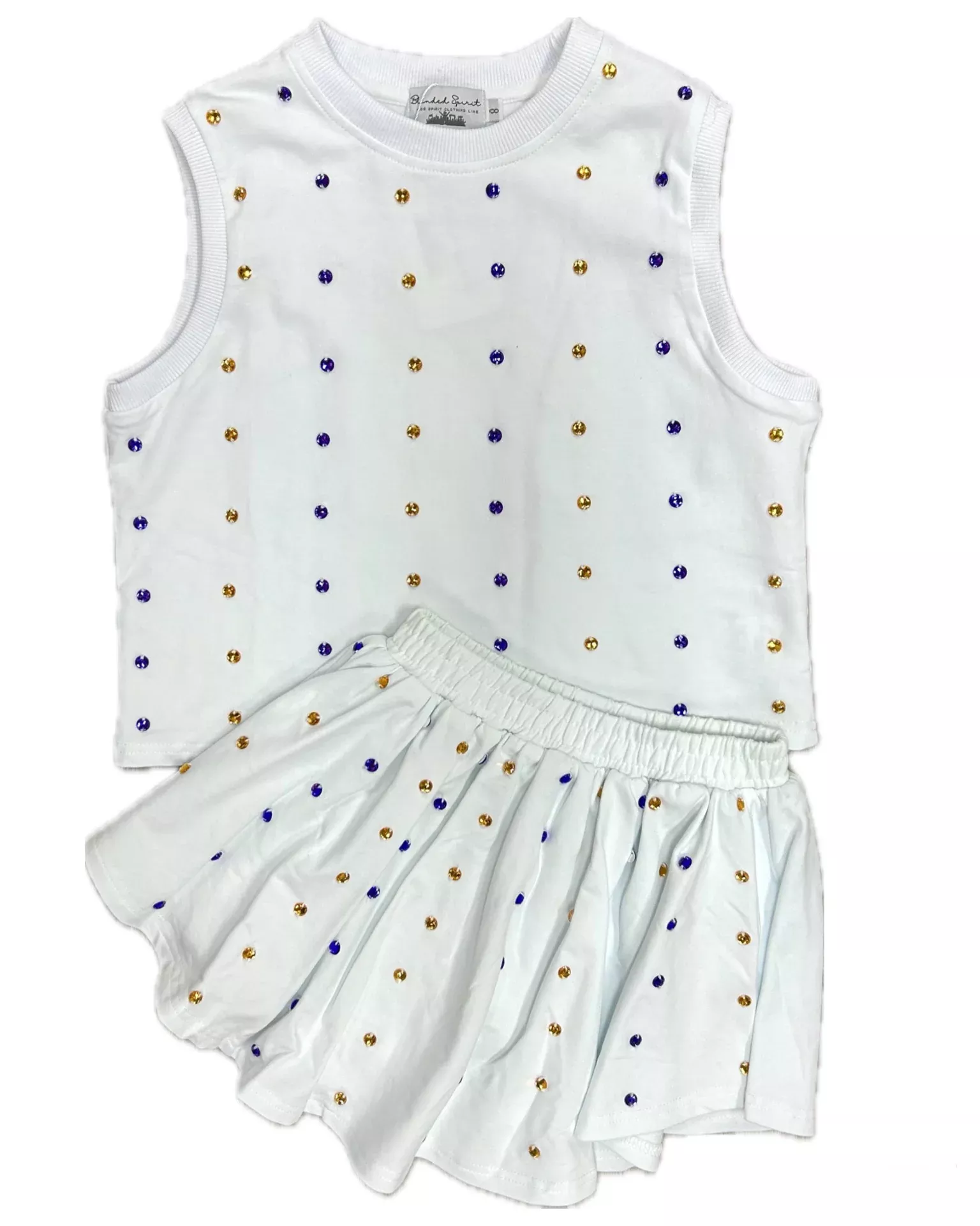 Purple and Gold Gameday Stoned Skirt Set
