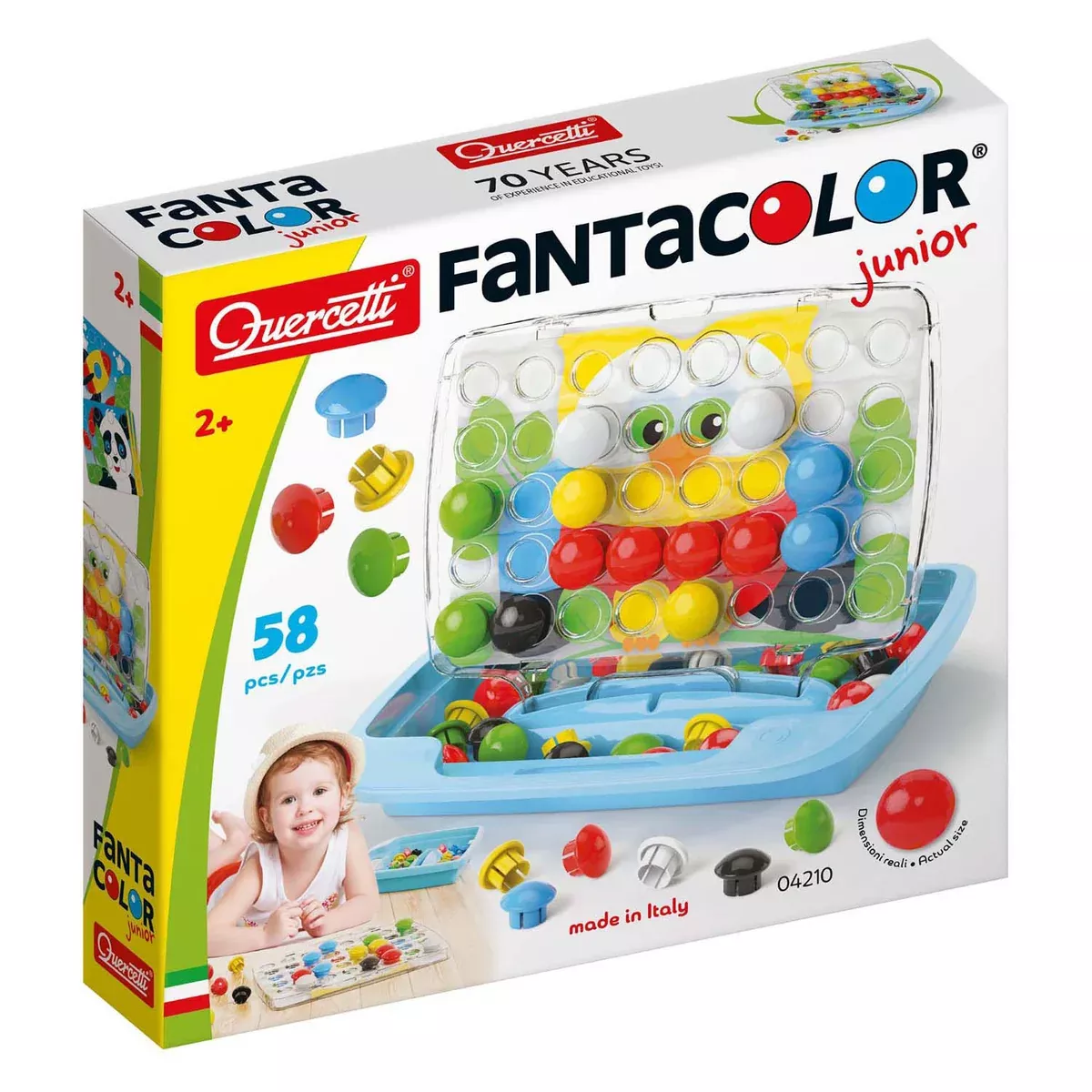 Quercetti Pixel Junior Insert Mosaic 58 Piece Educational Toy