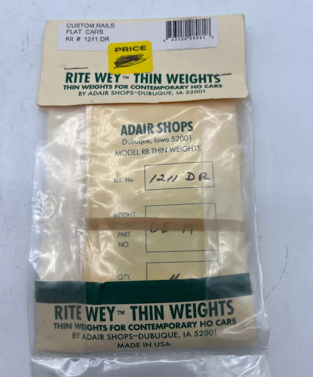 Rite Wey 1211 DRAdair Shops Thin Weights Custom Rails Flat Car Kit HO SCALE NEW