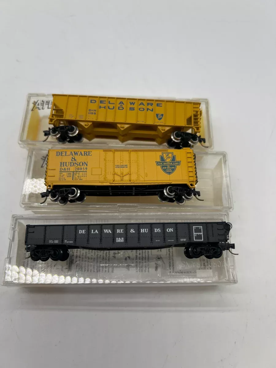 Set of 3 Assorted Freight Cars 009 Delaware Hudson DHN SCALELike New