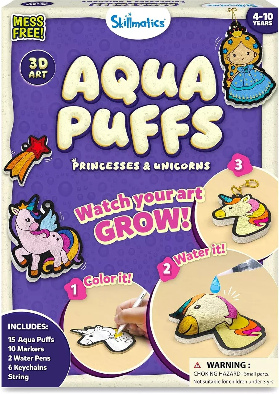 Skillmatics Aqua Puffs Unicorns & Princesses 3D Craft Kit