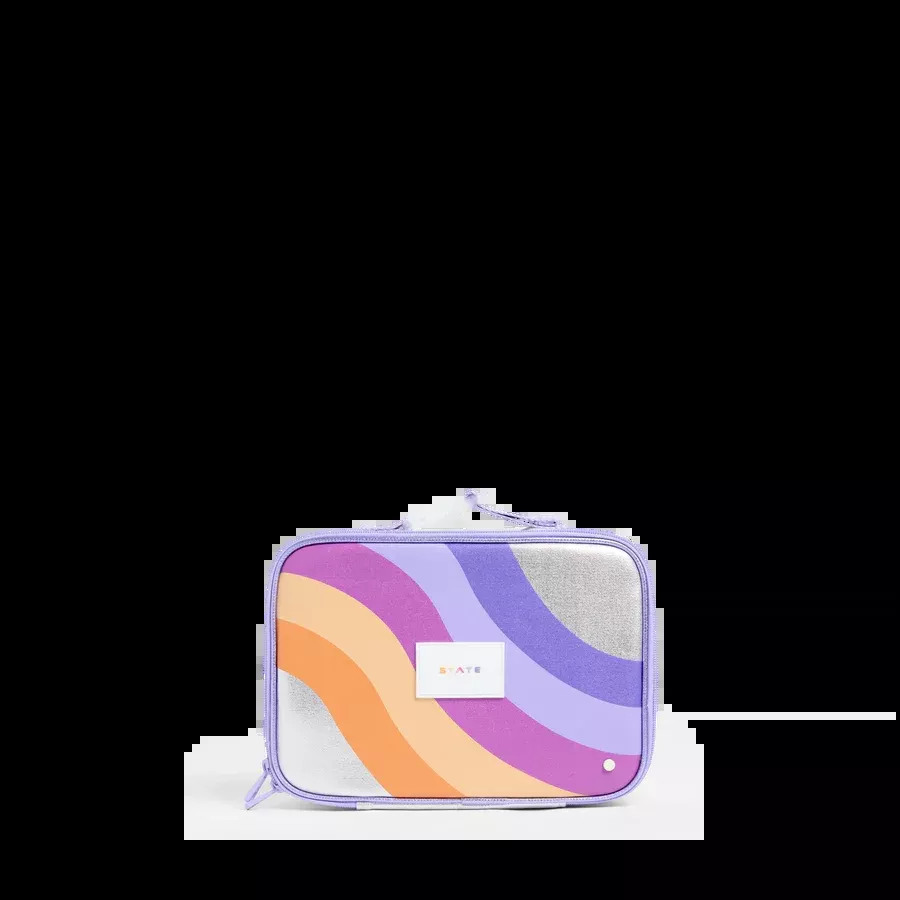 State Bags Insulated Lunchbox -Rodgers Metallic Rainbow Wave