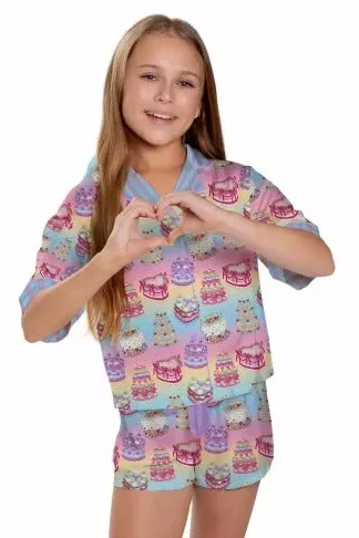 Sunshine Society It's My Party Birthday Silky Pajama Short Set