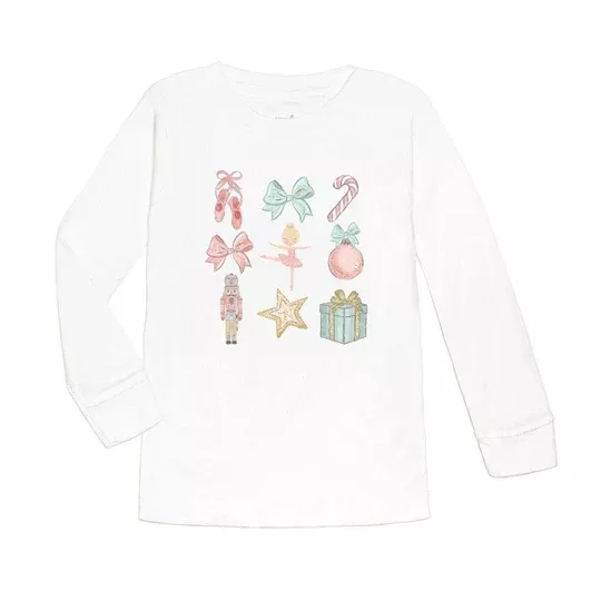 Sweet Wink Nutcracker Cutie Christmas Long Sleeve Shirt- White