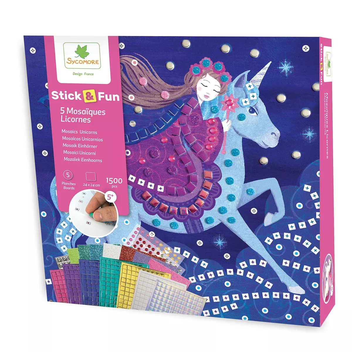 Sycomore Stick'N Fun L Mosaics Unicorns Kids Craft Activity Kit