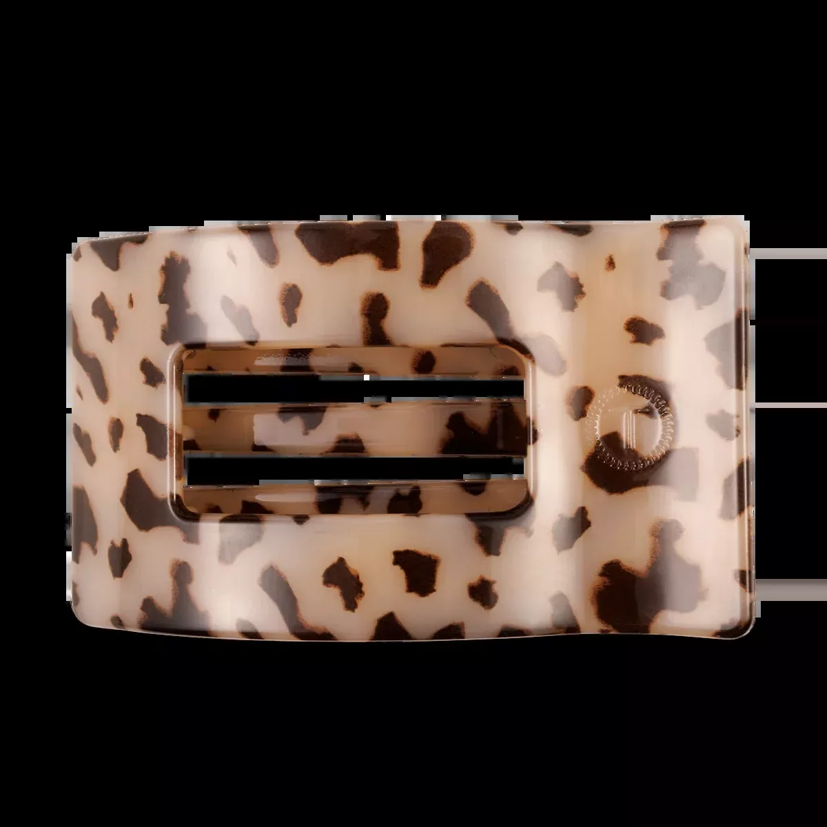 TELETIES Flat Rectangle Hair Clip Large Blonde Tortoise