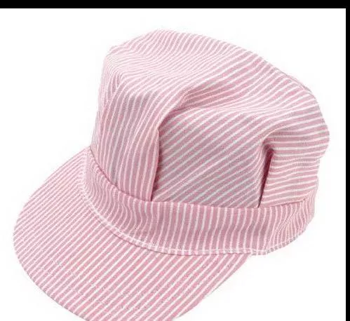 TRAIN ENGINEER HAT PINIK STRIPE ADULTNEW
