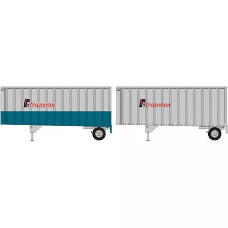 Transcon HO Scale 28' Trailers with Dolly