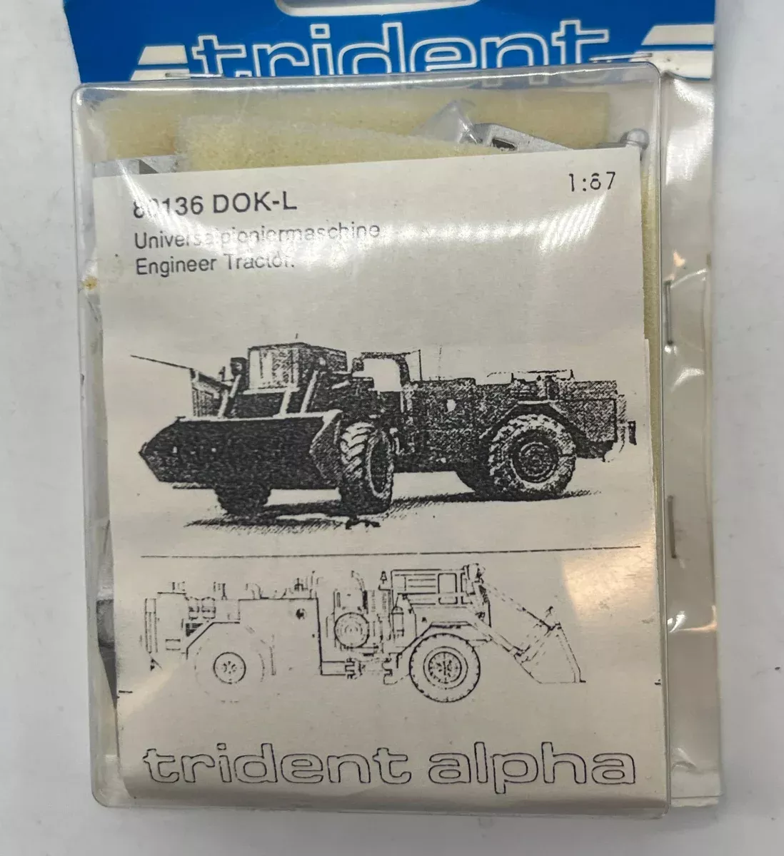 trident 80136 DOK-L Trident Alpha 80136 Engineer Tractor Kit 1/87 HO SCALE NEW