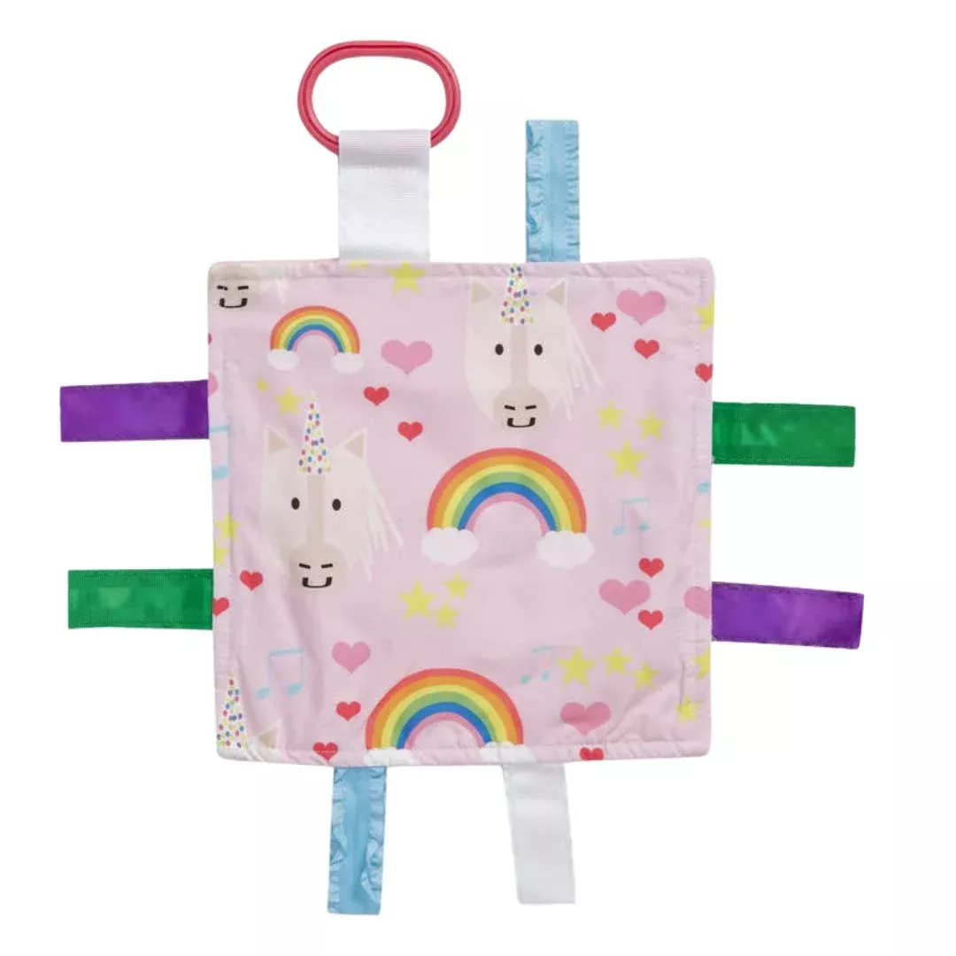 Unicorn Crinkle Tag Square Infant Toy