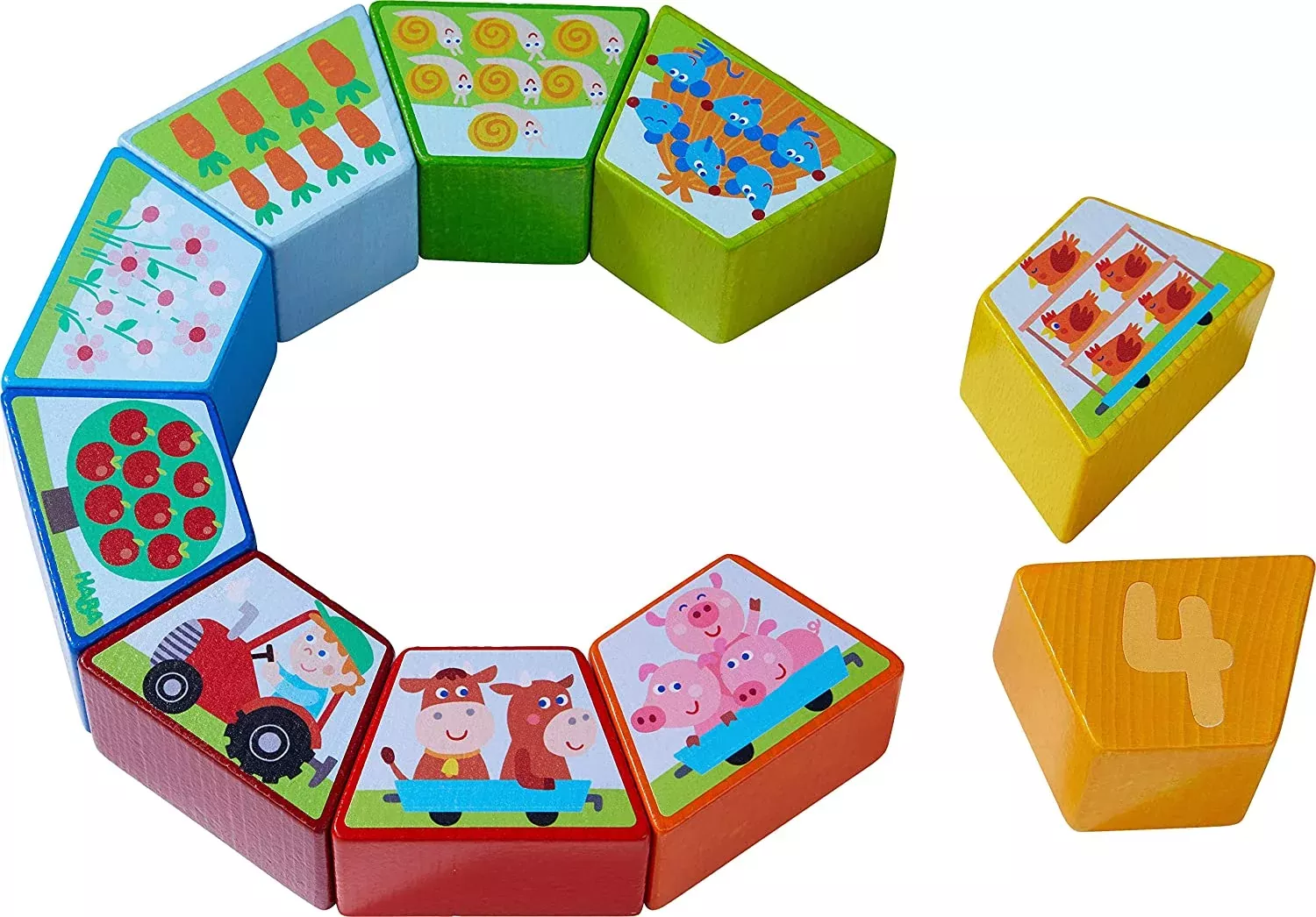 Wooden Numbers Farm Arranging Blocks
