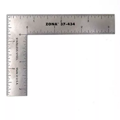 Zona 37-434 L-square Ruler 3 inch x 4 inch Hobby Craft Tool for Modeling